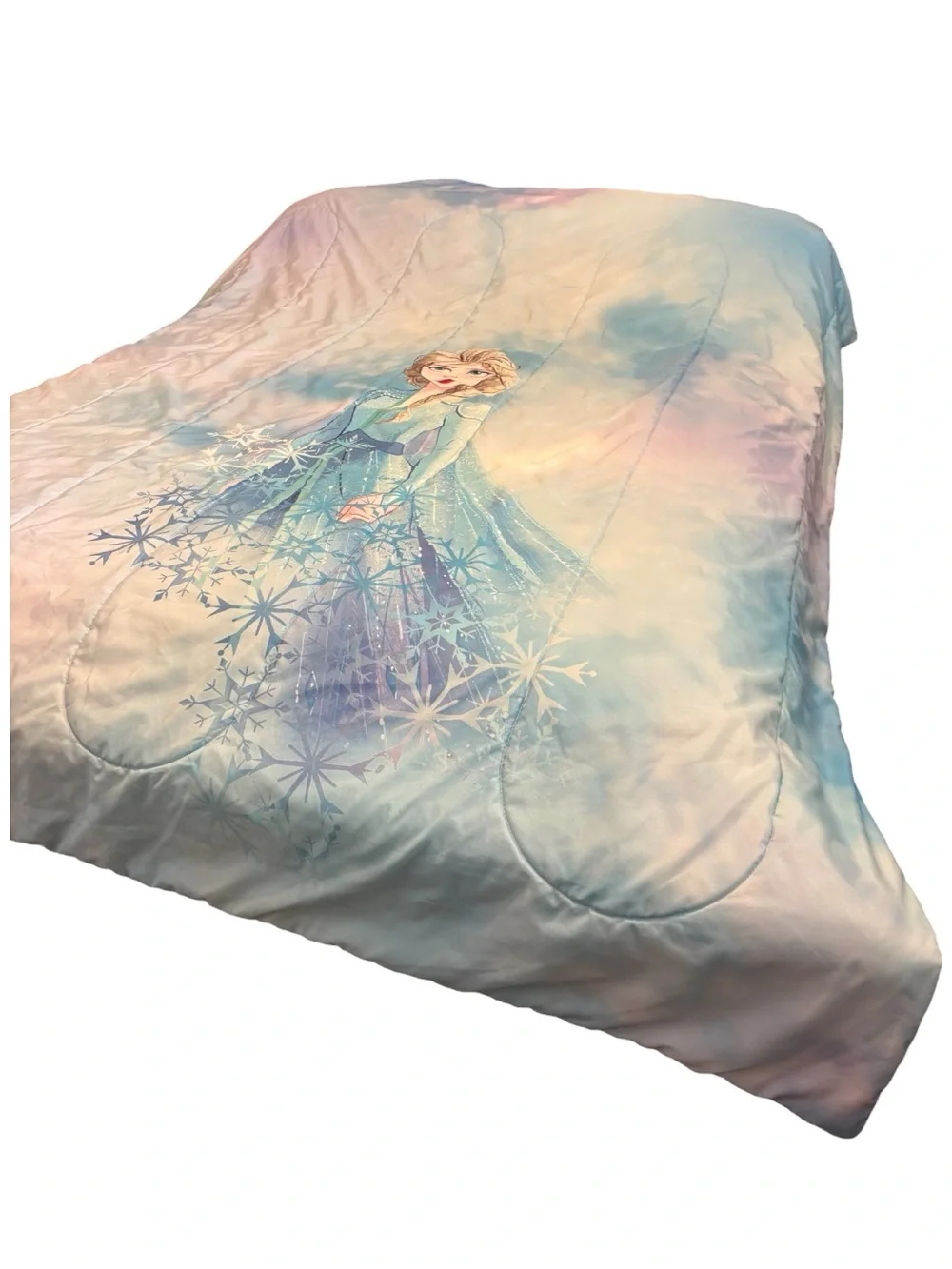 Disney Frozen 2 Comforter Queen Full Elsa Reversible Snowflake Pattern on Back